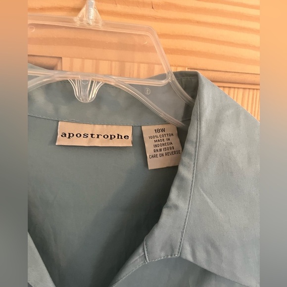Apostrophe Sea Foam Green Blouse Size 18W - Picture 3 of 7